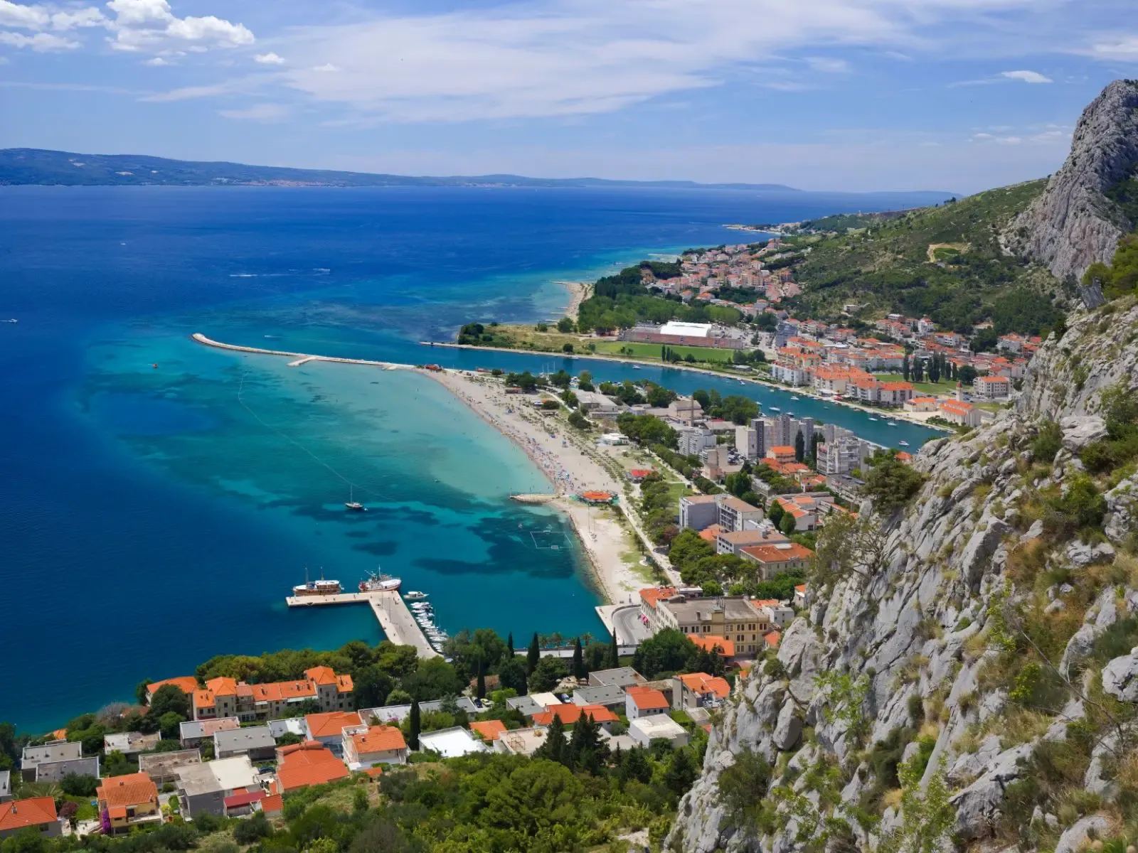 The town of Omiš where the Cetina River meets the sea, a day trip from Split, Croatia