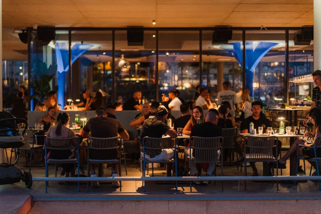 Central Beach Split terrace set for a private event