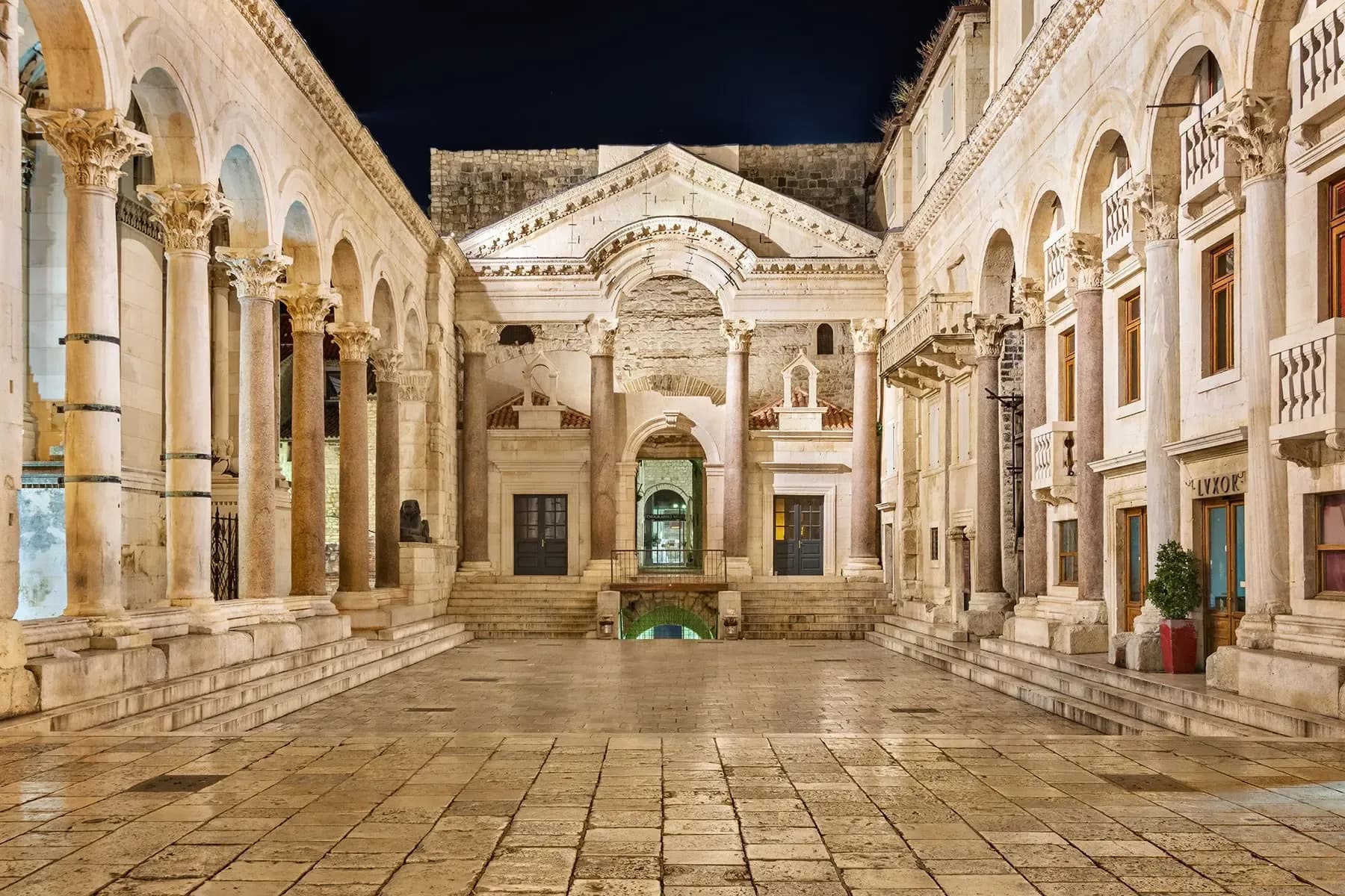 The Peristyle square inside Diocletian's Palace in Split, Croatia