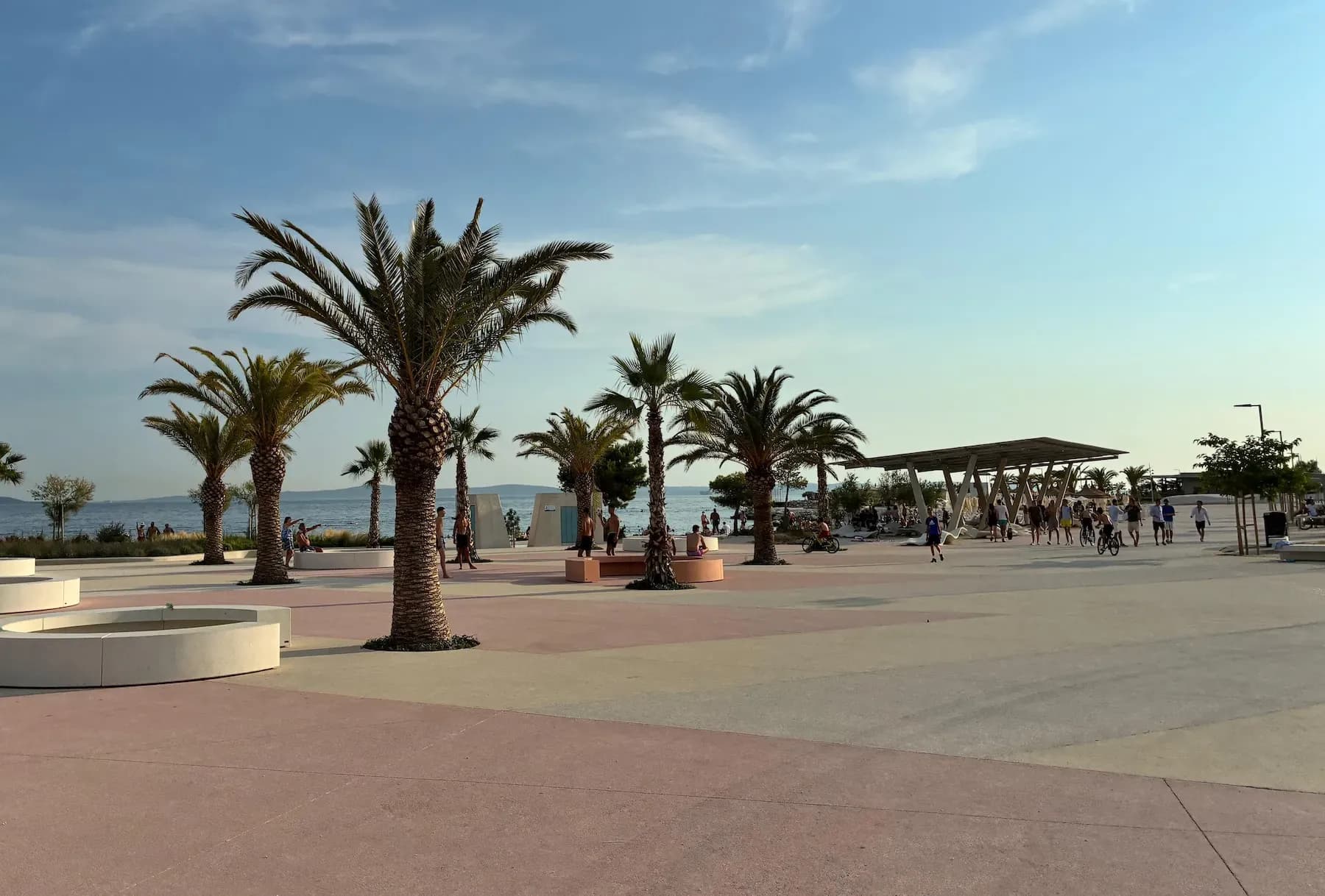 The rebuilt Žnjan beach promenade in Split, Croatia